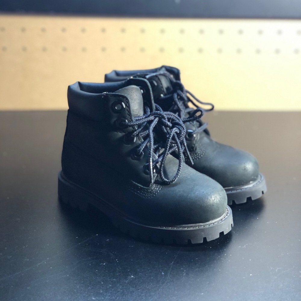 Black timberland boots. Toddler size 7